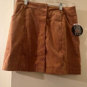 Jolie & Joy Juniors Button Front Skirt, Pumpkin Spice,XL